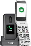 Doro - 2880 - Seniorenhandy - 4G-Klapptelefon - Externes Display - Tasten mit Sprachausgabe - Kamera - Bluetooth - Notruftaste - Inklusive Ladestation - Schwarz/Weiß