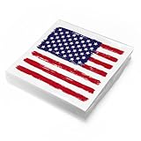 itenga Servietten USA 30 x 30cm 3-lagig 20 Stück Motivserviette Flagge USA - Vereinigte Staaten Amerika passend für amerikanische Tischdeko für Mottopartys Burger usw