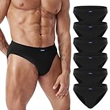 FALARY Herren Slip 6er Pack 100% Baumwolle Unterhosen Männer Unterwäsche Sport Basic Schwarz 2XL