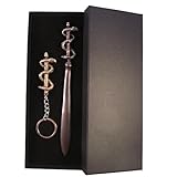 Wilde Äskulapstab Äskulap Stab Bronze Schlüsselanhänger und Brieföffner Arzt Symbol Set