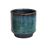 Ivyline Pflanzkübel Pflanzgefäß Keramik blau groß