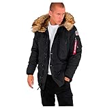 Alpha Industries Herren Polar Jacket Winterjacke Parkas, Schwarz (Black 03), Large