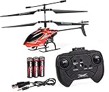 Carson 500507070 Nano Tyrann Mini RC Helikopter, Robustes RTF (Ready to Fly) Modell für Einsteiger, mit 2-Kanal IR-Fernbedienung, für Kinder ab 8 Jahren, rot