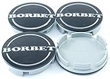 4X Original Borbet Nabendeckel Felgendeckel Nabenkappe Schwarz Glanz Silber 55mm - 56mm 74404