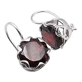 SilverStarJewel 925 Sterling Silber Granat Ohrringe 1,8 cm Edelsteine ​​Schmuck