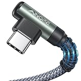AINOPE 2 Stück USB C Kabel 3.1A Schnellladung, [2M+2M] Ladekabel USB C Winkel, haltbares Nylon geflochtenes USB A zu USB C Ladekabel für Samsung S20 S9 S8 Plus S10 Note 10 9 8 V30 V20 G6