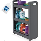 Stimo Nischenregal 3 Etagen Nischenwagen 60x22x79cm schmaler Rollwagen für Küche und Bad platzsparend (Anthrazit)