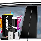 Dekor Zierleiste passend für VW Golf 6 VI 2008-2012 (5-Türer, Kompakt): Lackschutzfolie für B- C-Säule Blende Abdeckung Links/rechts Vordertür/Hintertür (Schwarz-Hochglanz)