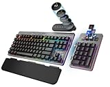 MOUNTAIN Everest Max (ISO-Layout) - anpassbare High-End mechanische Gaming-Tastatur mit Media-Dock, Display Keys, RGB-Beleuchtung hot-swapable Cherry MX Switches und modularem Numpad.