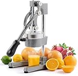 LEADZM Edelstahl Saftpresse Manuell,Bedienbare Zitruspresse Handpresse, Grapefruits, Leicht zu Reinigende Zitruspresse mit Edelstahlbecher (Grau)
