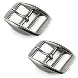 Ganzoo Gürtelschnalle aus Edelstahl, 2 Stück im Set, Gürtelschnallen für Damen und Herren, Paracord 550 buckle in silber, max. Breite Gürtel 25mm, Dornschliesse, Belt, Marke