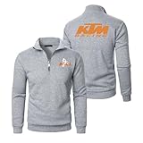 BRINSE Kapuzenjacke herren K.T.M, Hoody Sweatshirt für Sportbekleidung, Wandern Laufen Outdoor-Sportarten Kapuzenjacke, Basic(Grey,L)