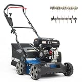 HYUNDAI Benzin-Vertikutierer SC4001G | 4.0 kW / 5.4 PS, 40 cm Arbeitsweite, 45 L Fangkorb | Rasenlüfter, Moosentferner | Verstellbare Arbeitshöhe