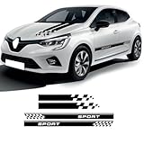 Auto Motorhaube Aufkleber Motorabdeckung Racing Sport Tür Seitenstreifen Rock Aufkleber, für Renault Megane Clio Twingo Sandero Zubehör