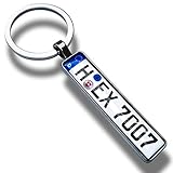 Internetservice Timo Lindner Personalisierter Kennzeichen-Schlüsselanhänger in Anthrazit Nummernschild Autokennzeichen Grau Geschenk KFZ Auto