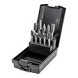 STIER Frässtifte-Set 10-teilig, 6 mm Schaftdurchmesser, Fräsformen: Zylinder Stirnverzahnung Walzenrundform Oval Tropfen Spitzbogen, hohe Schnittgeschwindigkeit 840 m/min