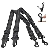 Hunde Sicherheitsgurt, 2 Stück Verstellbar Sicherheitsgurt Hunde für Auto, 3-in-1 Reflektierend Bungee Hundegurt fürs Auto mit Haken Anschnallgurt Hund Auto für Alle Hunderassen & Autotypen (Schwarz)