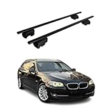 OMAC Dachträger Grundtäger kompatibel mit BMW 5er F11 Touring 2009-2017 Metall 75kg Schwarz 2tlg Geschlossene Reling für Fahrradträger, Dachboxen, Skiträger Abschließbar