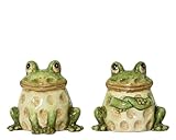 Dekofigur Frosch 7,5cm Keramik 1 Stück Sortiert - Dekofrosch zum Stellen - Keramikfigur Tierfigur Gartendeko Wohndeko - Gartenfigur Deko - Grün