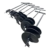 F & R Erdbohrer aus Stahl, Handerdbohrer zum Setzen von Erdlöchern, Handgriffe mit Gummi, Handbohrer für Erdarbeiten im Garten, Bau & Landschaftsbau, Lochspaten, Pfahlbohrer, Gartenbohrer, Ø 250 mm