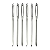 Ganzoo Näh-Nadeln/Stopf-Nadeln im 6er Set, mit extra großem Auge, Stick-Nadel, Steck-Nadel, Farbe: Silber