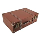Tonysa Retro-Koffer für Mann und Frau, Leder-Reise-Vintage-Aufbewahrungsbox, Einzigartige Legierungsschlösser, Robuster, Zarter, Dekorativer Koffer, für Heimreisen