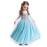 ELSA & ANNA Prinzessin Kleid Mädchen – Eiskönigin – Prinzessinnenkostüm – Mädchen Kleid für Partys, Geburtstage, Fasching, Karneval und Halloween – Prinzessin Kostüm Mädchen – 4-5 Jahre (FR314)
