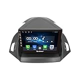 Kunfine Car CarPlay Android Auto Navigation Stereoanlage GPS Radio Rückfahrkamera Display 9" IPS Touchscreen Haupteinheit Tablet Pad Media Player für Ford Kuga Escape C-Max 2013-2017, Quad Core 2G+64G