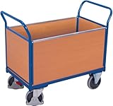 Vierwandwagen mit Holz RAL5010 Enzianblau Rungenwagen Plattformwagen