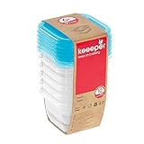 keeeper 30669 Frischhaltedosenset 6-teilig, 6 x 90 ml, 6,5 x 6,5 x 4 cm, Fredo Fresh, Blau Transparent