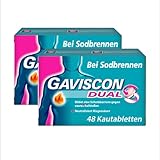 Doppelpack GAVISCON Dual Kautabletten bei Sodbrennen 2x 48 Tabletten