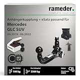 Anhängerkupplung abnehmbar Oris passend für Mercedes GLC SUV Typ X253 Baujahr: 2019-2022 inkl. 13 poligem spezifischen CAN-Bus Elektrosatz | rameder. Komplettsatz - AK41
