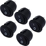 mmtrade | 5x Kippschalter rund, ON-OFF Stellung, einrastbare mit Selbsthemmung runde Schalter Wippschalter | 10A/125V 6A/250V