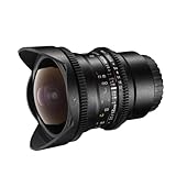 Walimex Pro 12mm 1:3,1 Fish-Eye VCSC für Canon EF Objektivbajonett schwarz (manueller Fokus, für Vollformat Sensor gerechnet, stufenlose Blendeneinstellung, mit abnehmbarer Gegenlichtblende)
