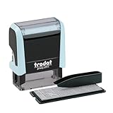 Trodat Printy 4911 Stempelset in Pastell Blau zum Selbersetzen - 3 Textzeilen, Abdruck 38x14 mm, Deutsch, inkl. Pinzette, Stempelkissen schwarz & Buchstaben- und Zahlenset in einer Größe