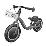 HUDORA Laufrad Cruisy 10 Zoll - Hochwertiges Lernrad ab 15 Monaten - Leichtes Lauflernrad mit Verstellbarer Sattelhöhe - Rutschfahrzeug für Kinder von 78-100 cm - Robustes Kinderfahrzeug - Shadow