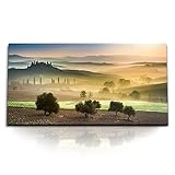 Paul Sinus Kunstdruck Bilder 120x60cm Toskana Landschaft Sonnenuntergang Natur Italien