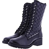 Brako / Modell: Military/Velvet Leder/Textil/Negro-Schwarz/Art: 21872 / Damen Stiefel
