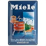 Nostalgic-Art Retro Blechschild, 20 x 30 cm, Miele – Waschbottich – Geschenk-Idee für Nostalgie-Fans, Original Lizenzprodukt (OLP), aus Metall, Vintage Design, Blechschilder Sprüche