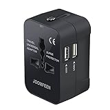 JOOMFEEN Reiseadapter Reisestecker Weltweit für 224+ Länder Universal Travel Adapter mit 2 USB Steckdosenadapter Internationale Reiseadapter Steckdose