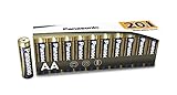 Panasonic AA Batterien EVERYDAY POWER, 20er Pack Alkaline Batterie, AA, Mignon, LR6,1,5V, 100% Karton, plastikfreie Verpackung, Batterien für zuverlässige Energie im täglichen Gebrauch