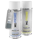 MG PRIME Autolack Sprühdosen Set für BMW 269 Arktisgrau Metallic/Arctic Grey Metallic Basislack Klarlack Spraydose 400ml