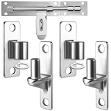 Schwerlast Torscharniere, aus V4A Edelstahl 304 | Schwergängig aus einem Guss für Gartentor, Hoftor & Gatter | Inkl. Schieberiegel für Linksanschlag & 2x Geräuschdämpfer | Wetterfest & Rostfrei