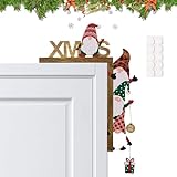 GOUYENG Türrahmen Deko Weihnachten,Weihnachtsecktürrahmen Deko,Türdeko Weihnachten,Weihnachtsdeko,Niedliche Zwerg-FigurWände Türdeko,Holz Türrahmens Deko,für Wände,Tür,Fenster,Kamin