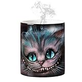 Ariycaz Kaffeetassen,Cheshire cat wärmeempfindliche Keramik-Kaffeetassen Zauberbecher Perfektes Neuheitsgeschenk Vatergeschenke 350 ml (12oz)…