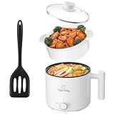Food Party Hot Pot Elektrisch Hotpot Topf mit Dampfgarer 1,8L Elektrischer Kochtopf 220V Nudelkocher Elektropfanne Electric Pot Ramen Kocher Chinesischer Hot Pot Fondue