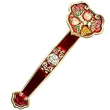 Rote Blumen & Äpfel "Ping KOR" "As You Wish" Ruyi Good Luck Ru Yi Ornament für Glück, Langlebigkeit Reichtum