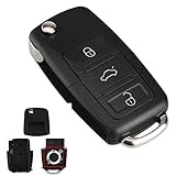 3 Tasten Ersatz-Klapp-Autoschlüsselgehäuse für Vw Golf Mk6 Tiguan Polo Passat CC Seat Skoda Octavia,Autoschlüssel Funkschlüssel