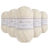 Utopia Crafts JOY DK Knitting Yarn 5x 50g - 100% Acrylic (Off White)