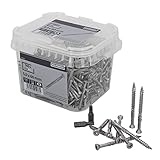 HELPMATE Premium Terrassenschrauben 5x60 Edelstahl A2 Rostfrei - 500 St Dielenschrauben + 2 T25 Bits - T-STAR Plus, Fräsrippen, Torx, Senkkopf, Cut-Spitze - Edelstahlschrauben für Außenbereich